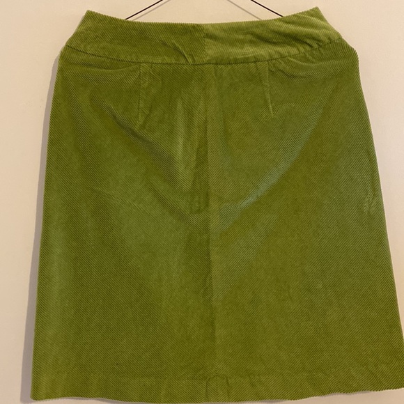 Talbots Petites Cord Stretch corduroy green skirt zip button 2 pockets wale 2 - Picture 4 of 11